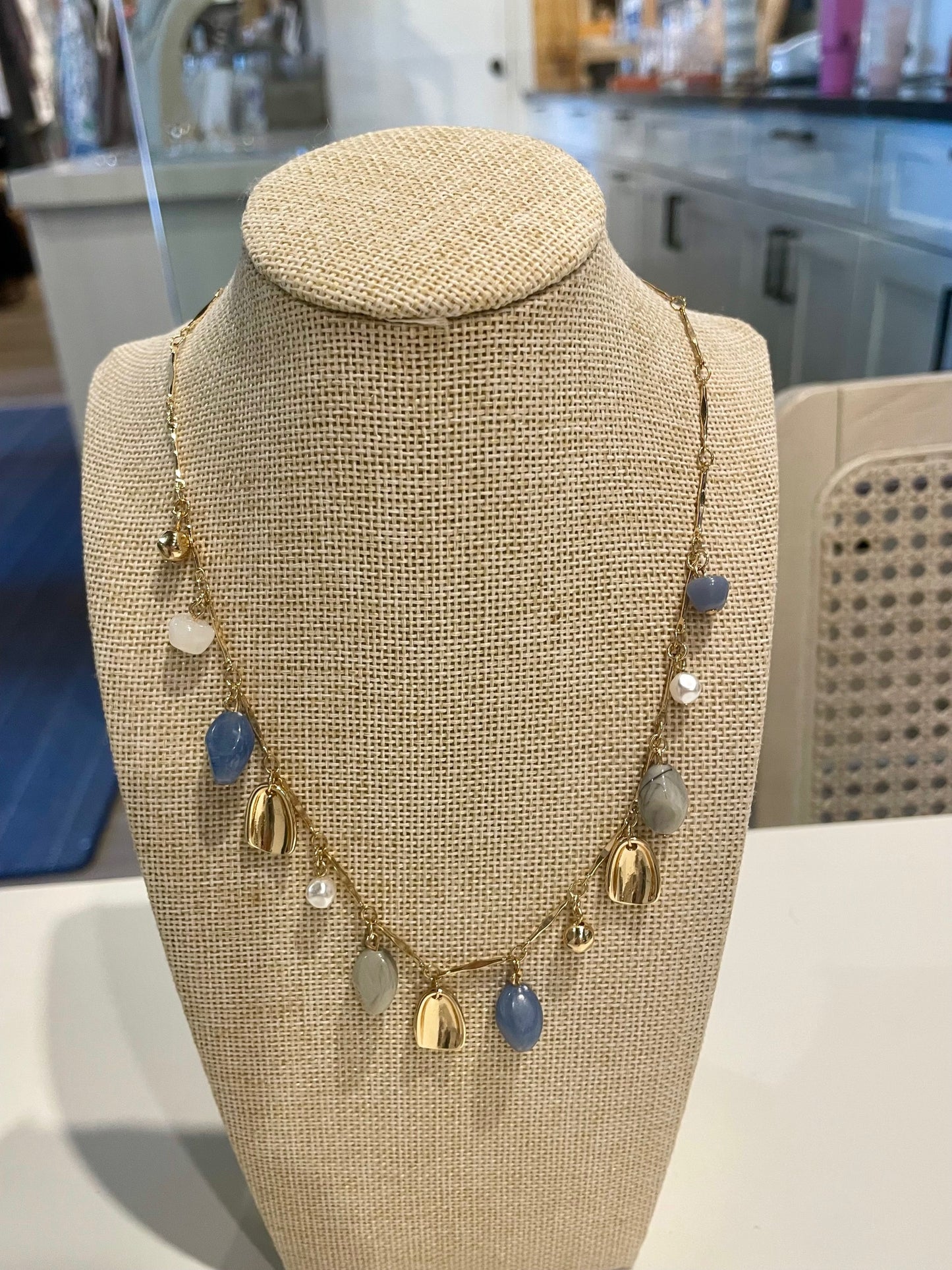 Stones & Gold Charms Necklace
