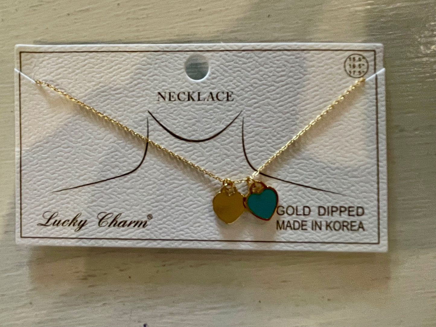 Double Heart Gold Pendant Necklace