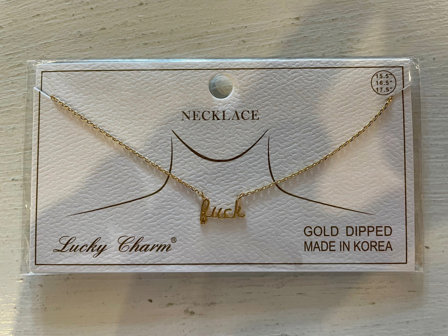 fuck gold necklace