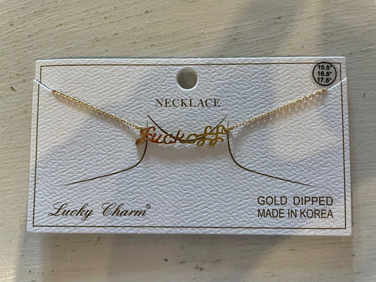 Fuck off gold necklace