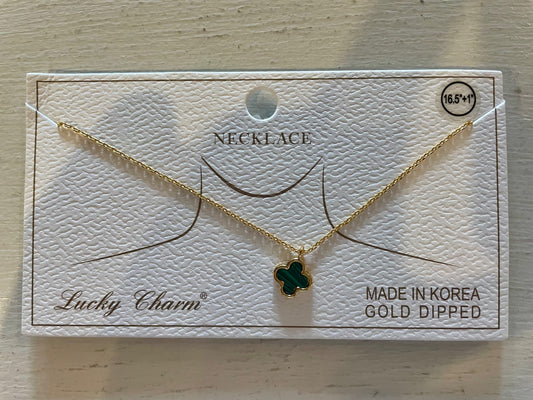 lucky charm gold pendant necklace