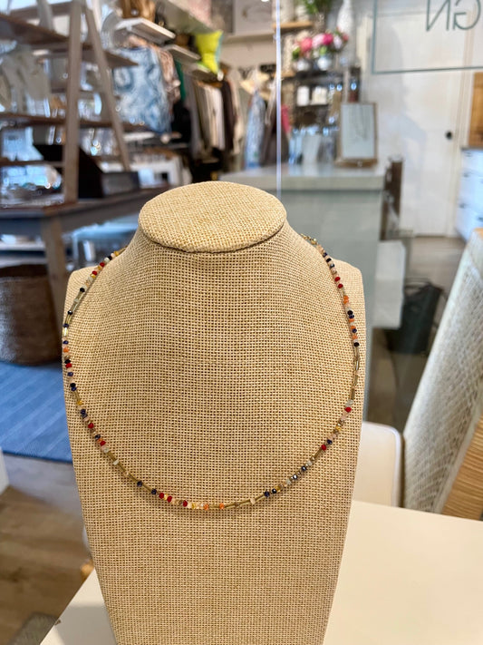 Rainbow Beaded Choker