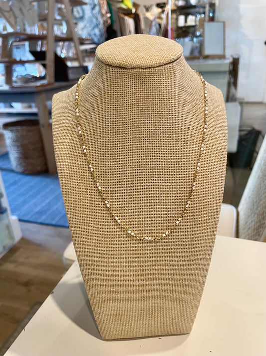 Simple Gold & White Beaded Choker