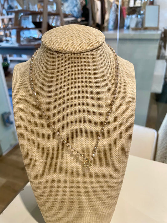 Dainty Pendant & Pink Beads Choker