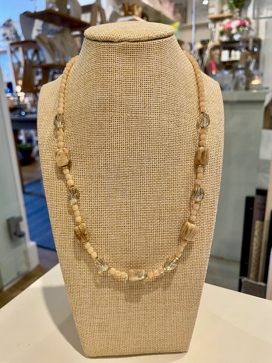 Pink Crystal Beaded Necklace