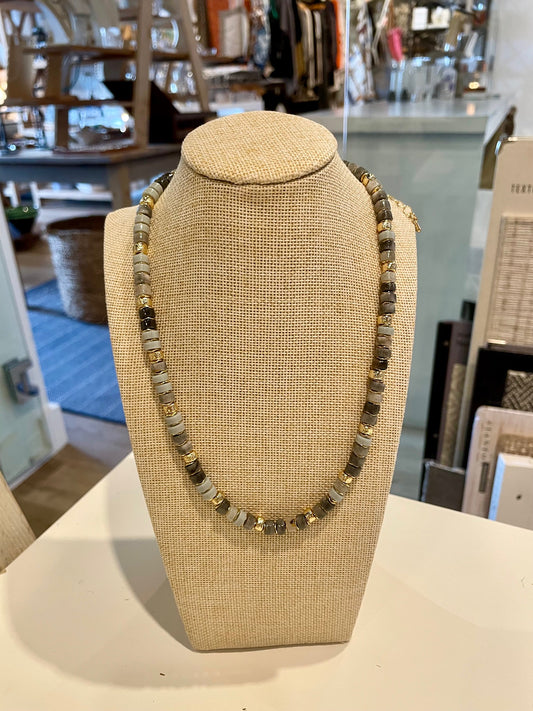 Specks of Gold Beaded Necklace