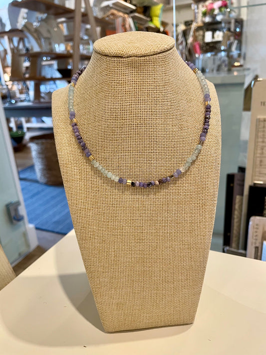 Sky Blue Beaded Choker