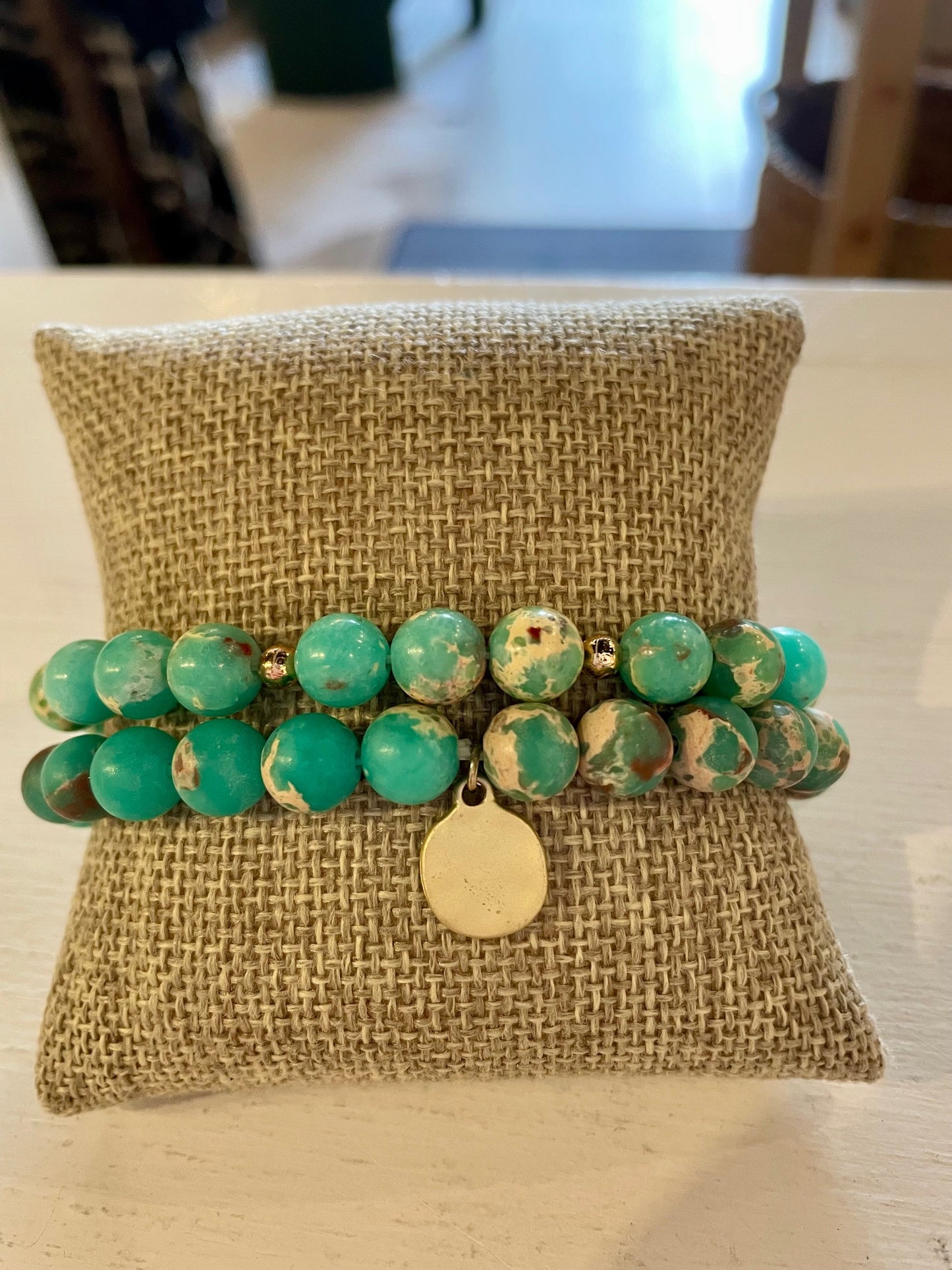 Turquoise Beaded Bracelets Set of 2