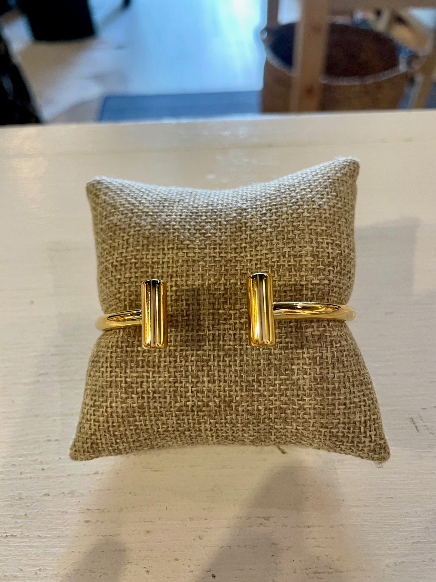 Double Bar Gold Cuff Bracelet