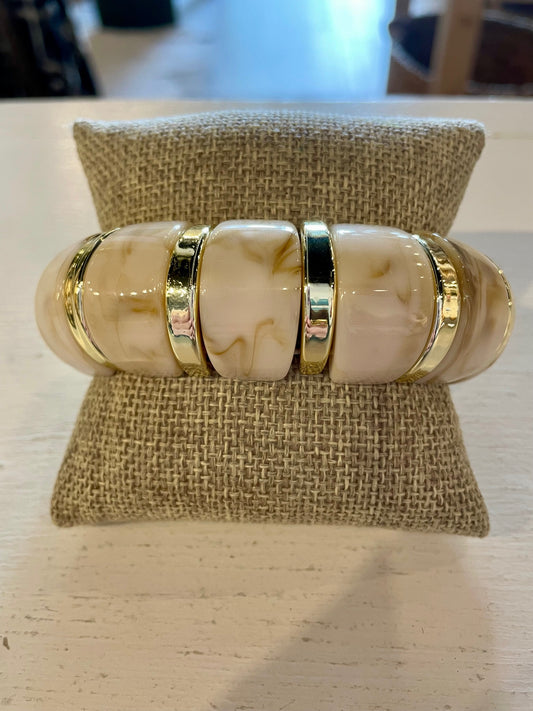 Neutral Chunky Beaded Bracelet