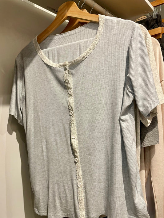 Short Sleeve and Lace Lounge/PJ Set