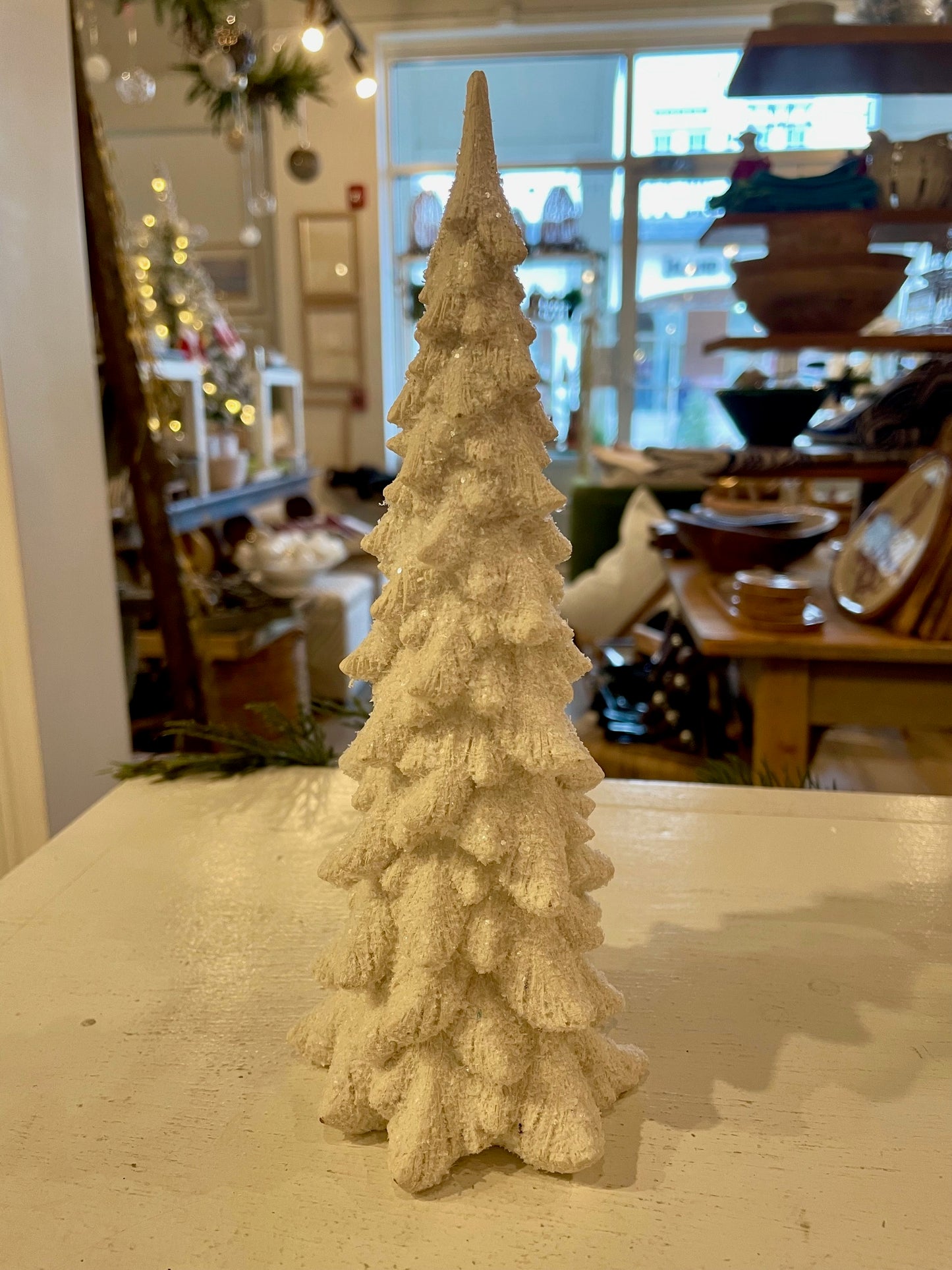 Sparkly White Wooden Tree