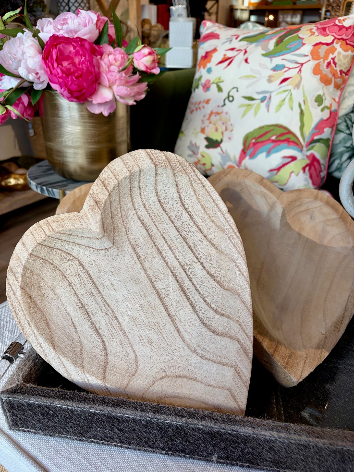 Large Wooden Heart Trays