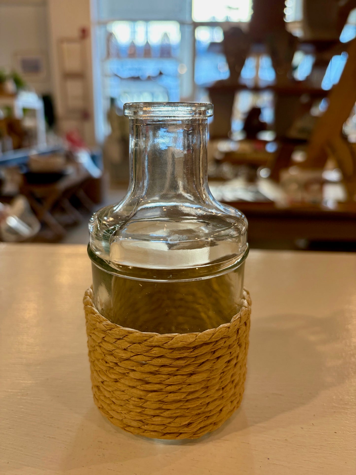 Rattan Wrapped Glass Bottle
