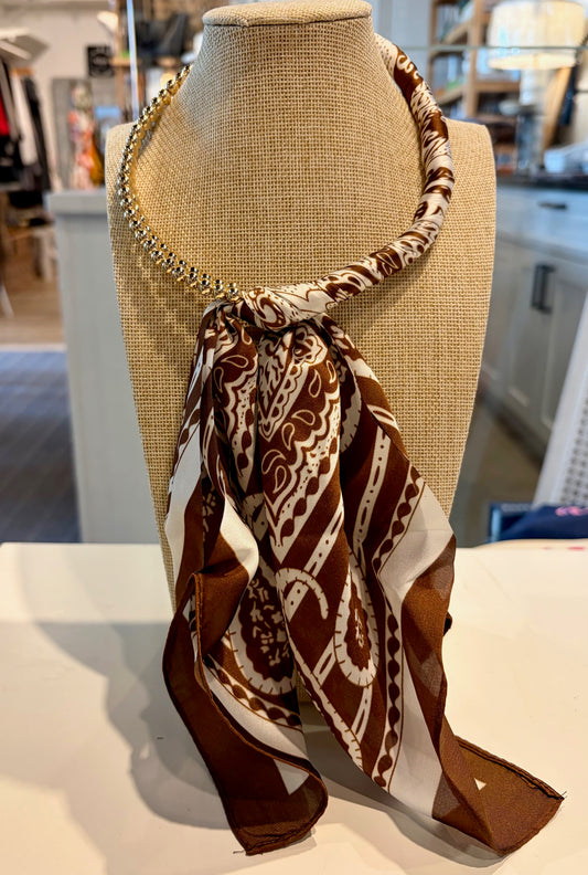 Half & Half Beaded Scarf Necklace