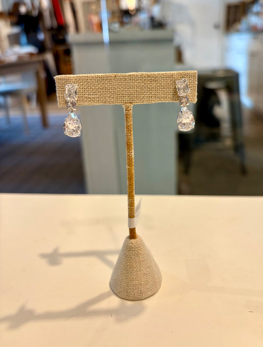 Teardrop Diamond Drop Earrings