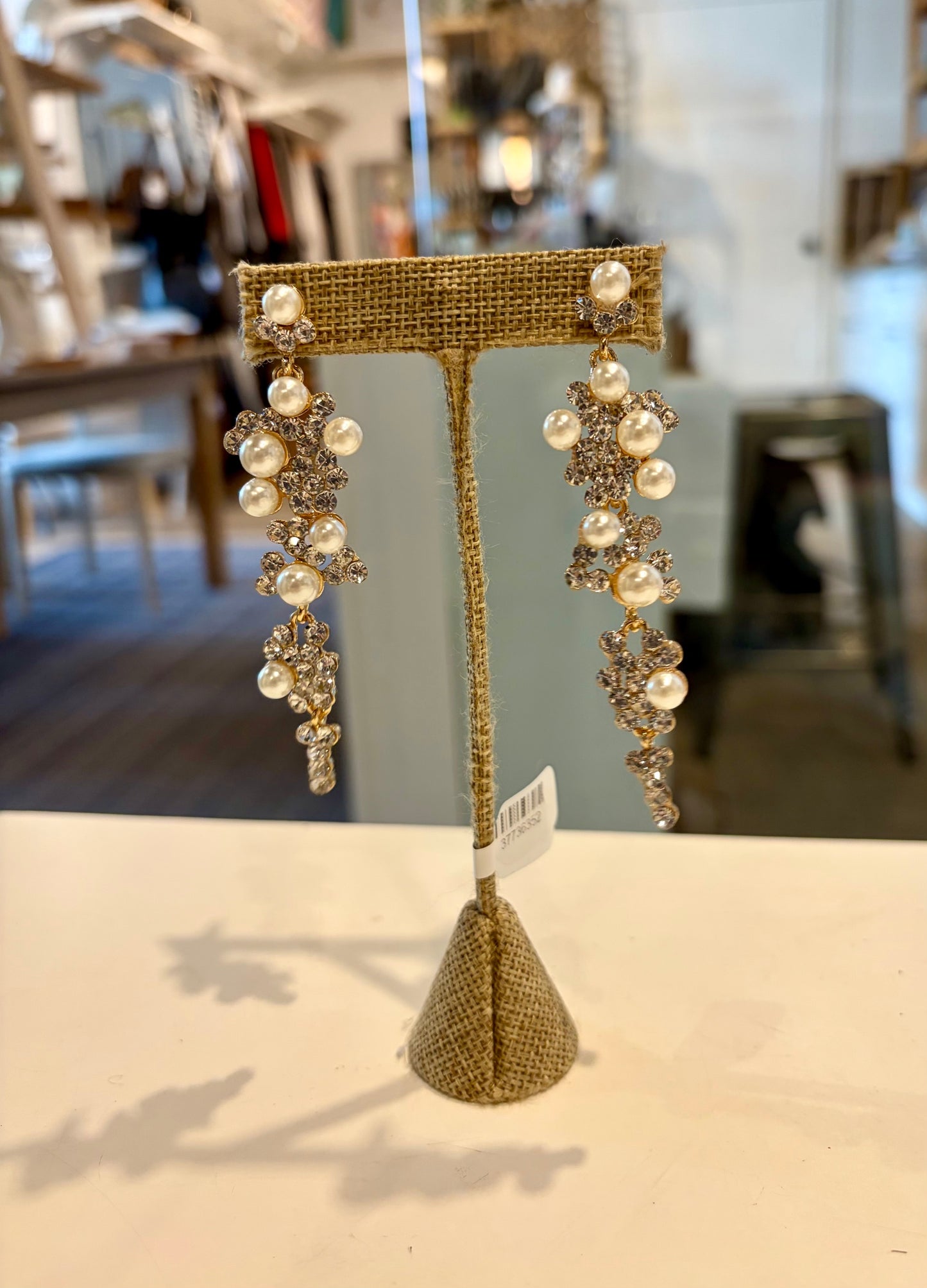 Crystal Cascade Pearl Statement Earrings