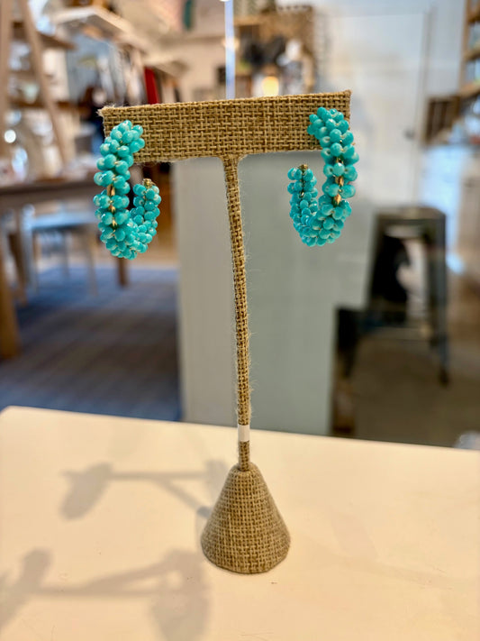 Beaded Bursts Hoop Earrings