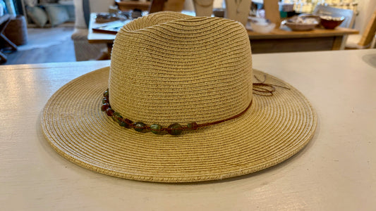 Agate Beaded Band Sun Hat
