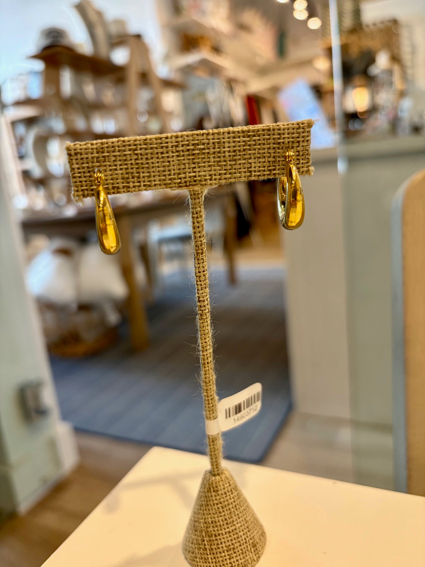 Small Dome Hoop Gold Earrings