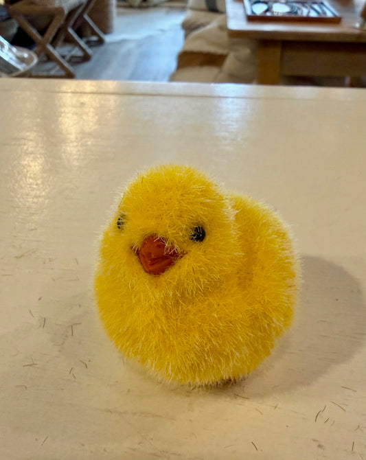 Fuzzy Yellow Chick Figurine
