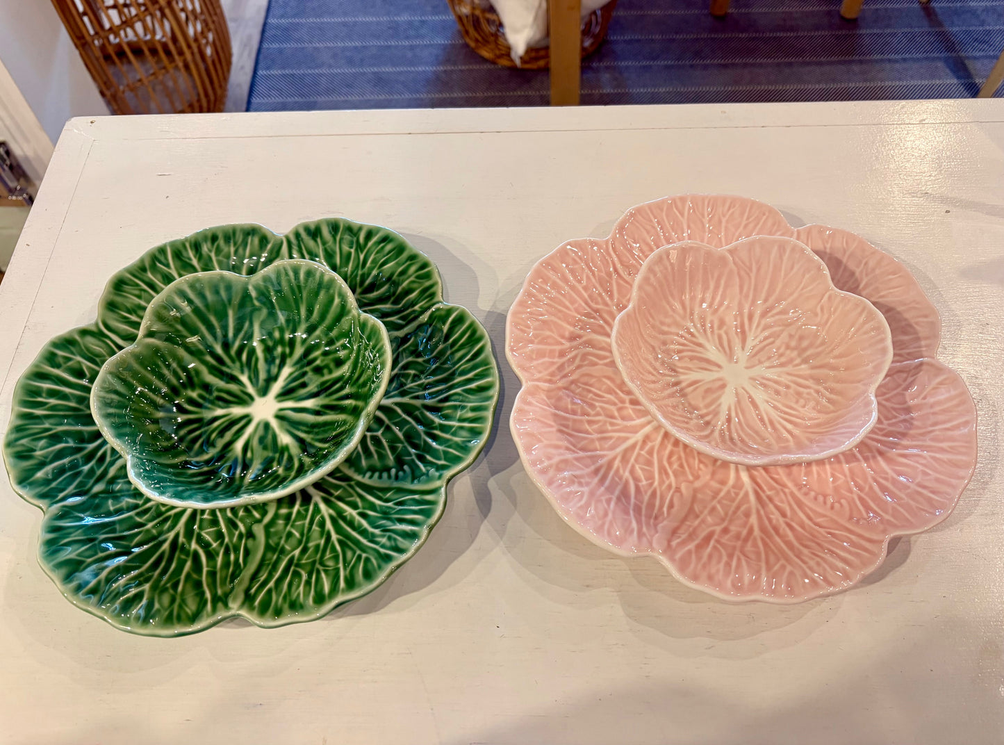 Cabbage Leaf Crudite Plate & Bowl Set