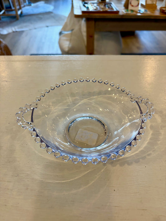 Vintage Candlewick Two-Handled Glass Bowl
