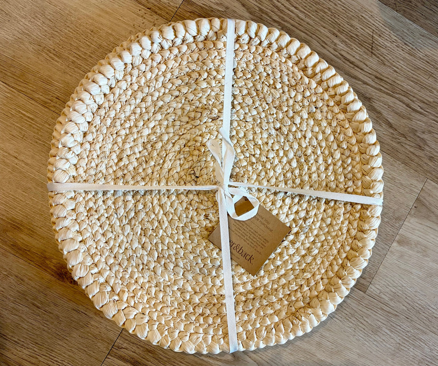 Set of 4 Natural Round Placemats