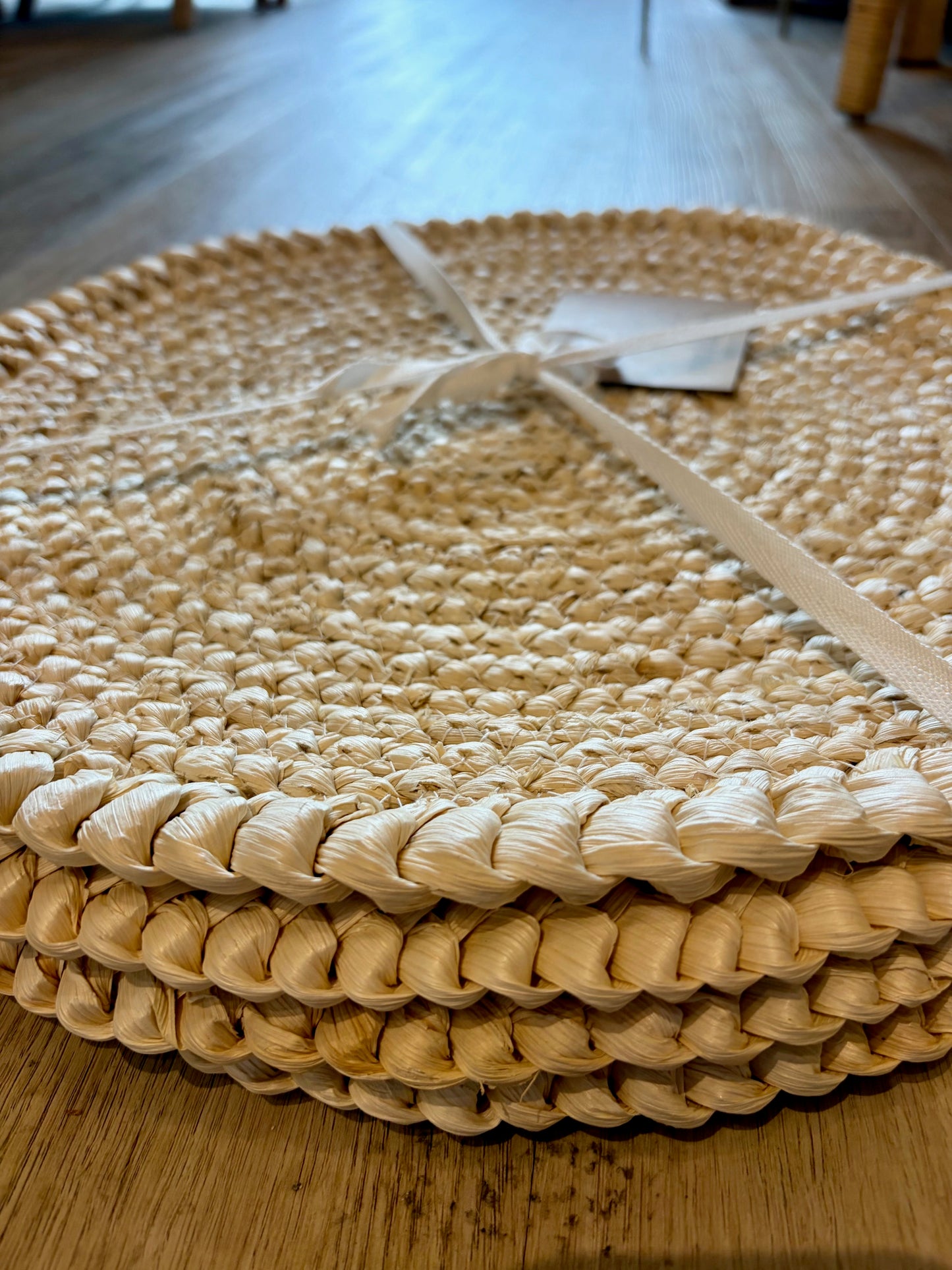 Set of 4 Natural Round Placemats