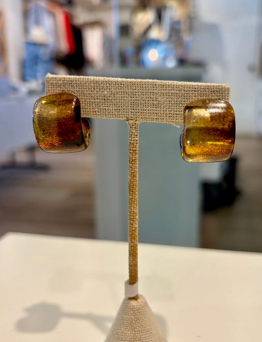 Amber Hoop Earrings