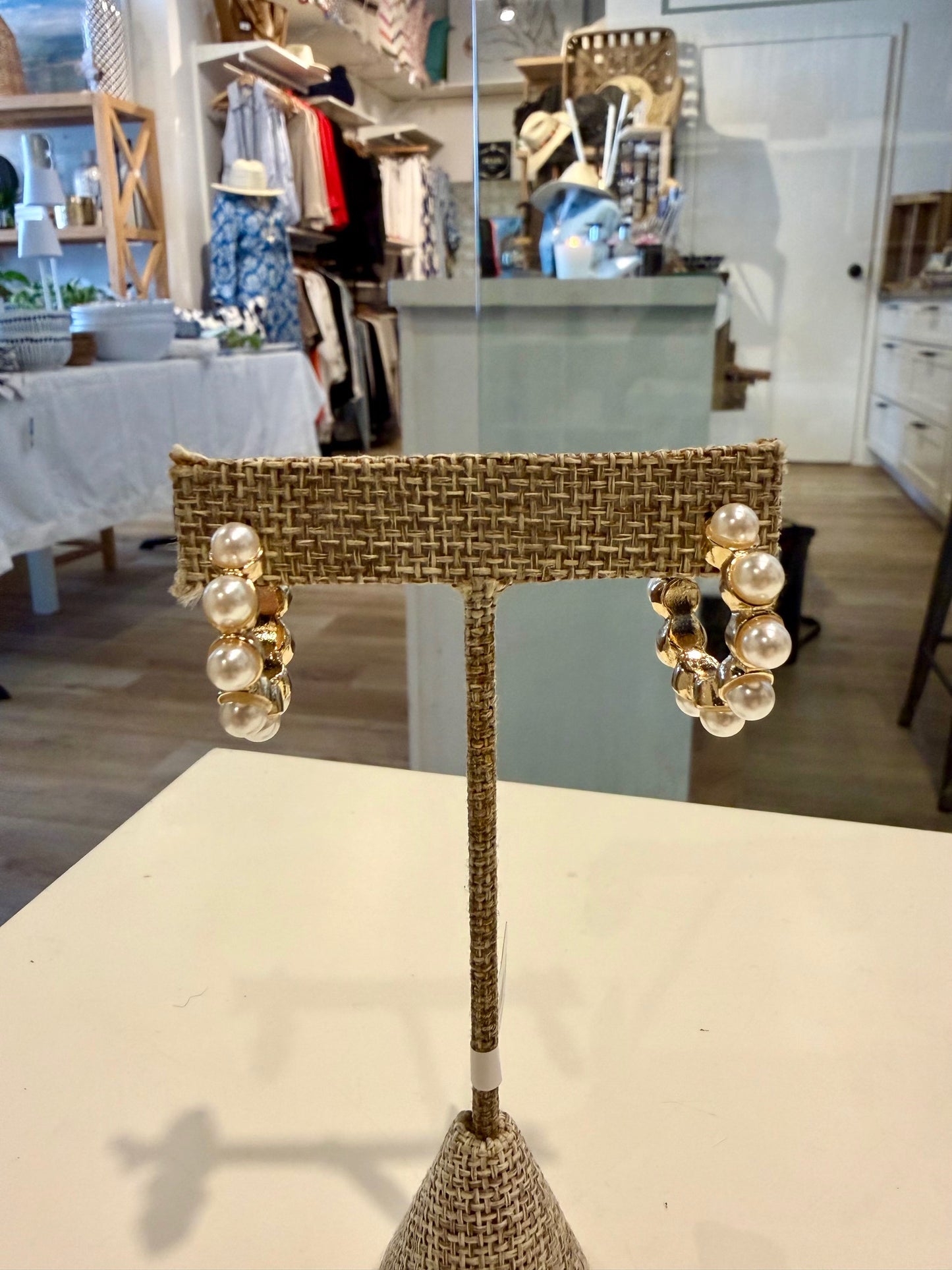 Bubble Pearl Hoop Earrings