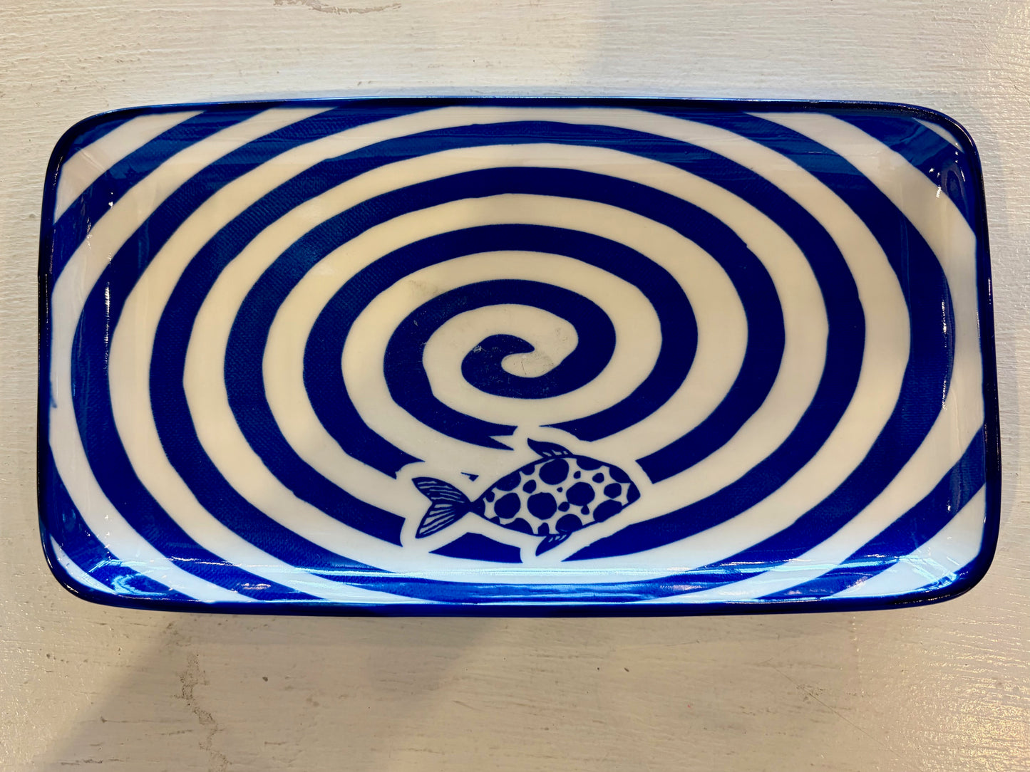 Blue Fish Rectangular Dish