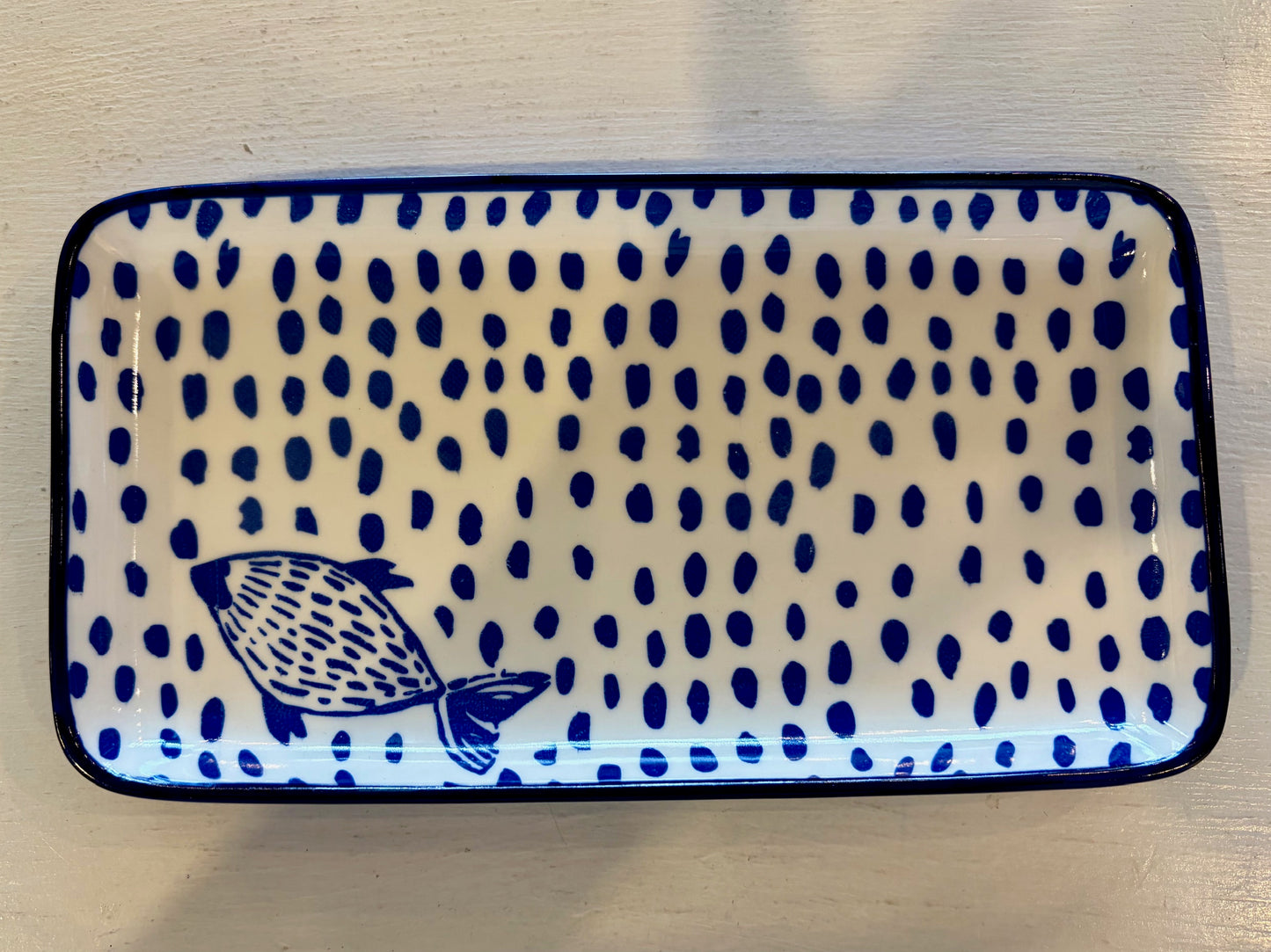 Blue Fish Rectangular Dish