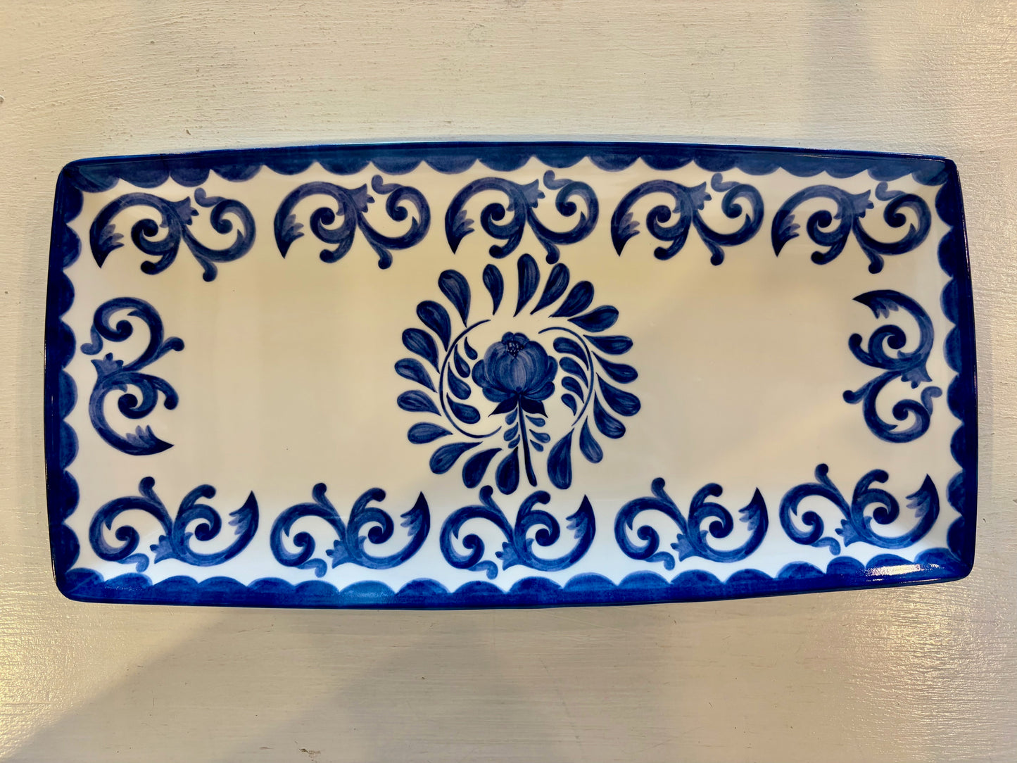 Rose Scroll Melamine Serving Platter