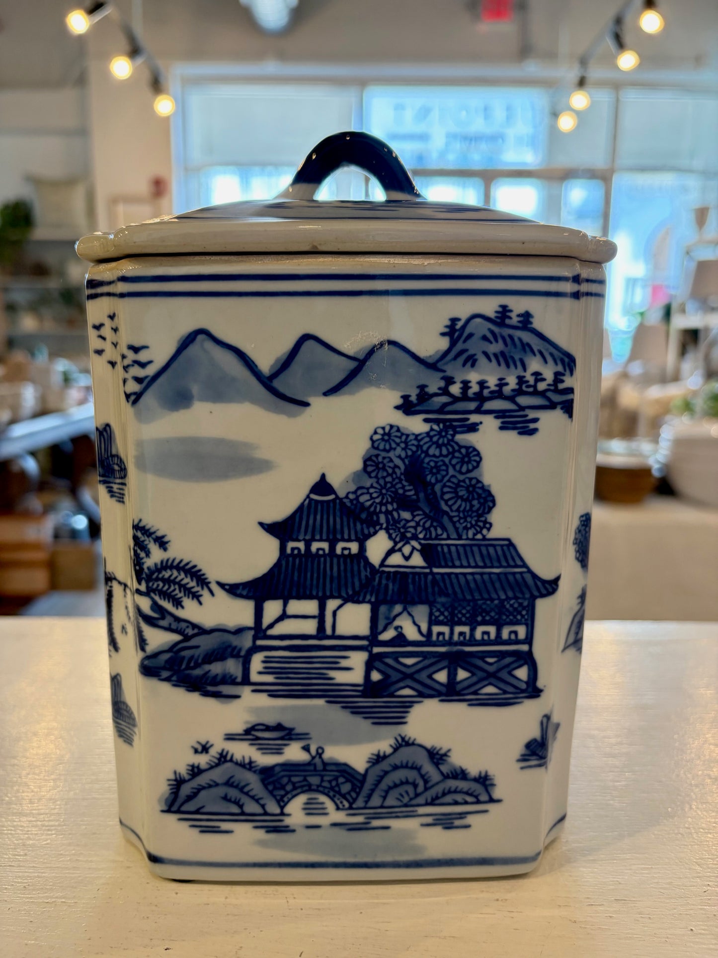 Blue & White Chinoiserie Jar