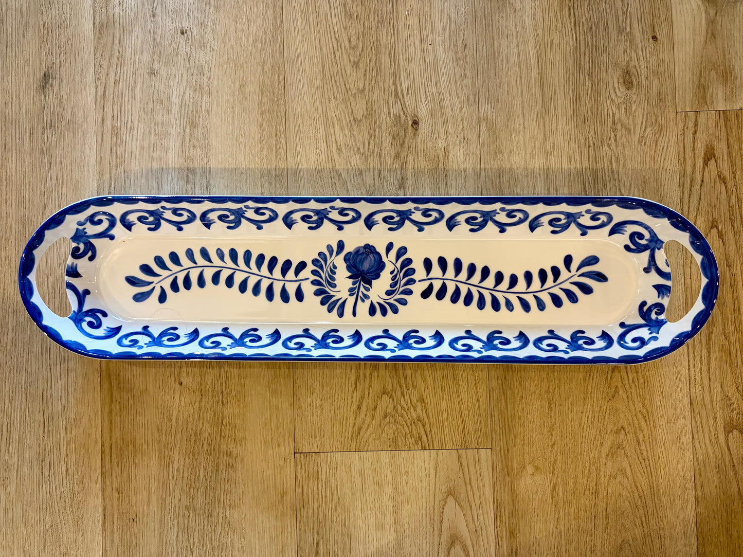SET Blue Rose Melamine Bowl & Tray