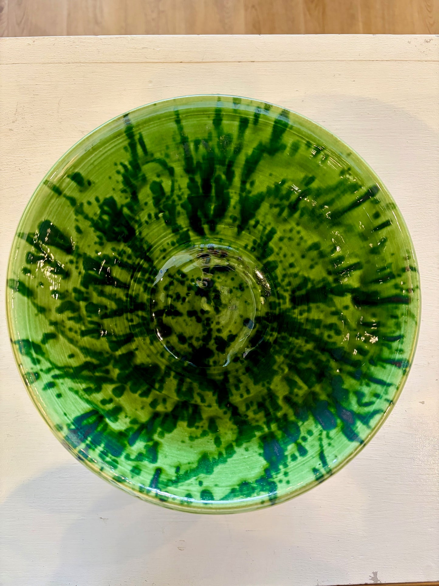 Green & Brown Glaze Bowl (LARGE)