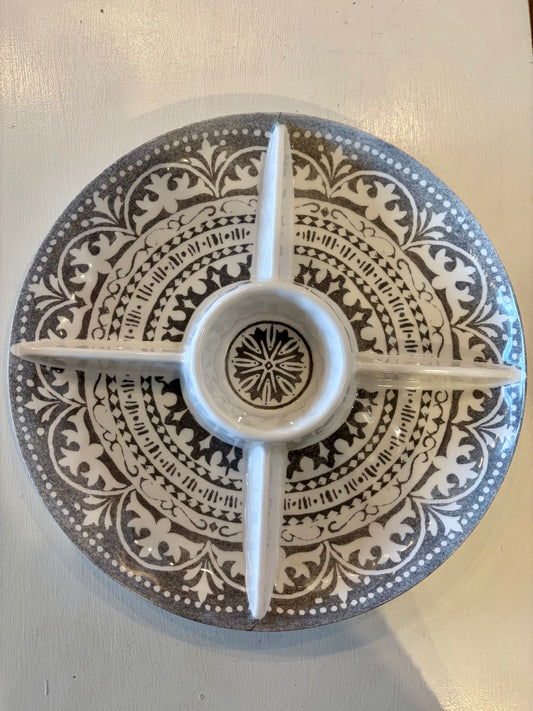 Gray & White Crudité Platter