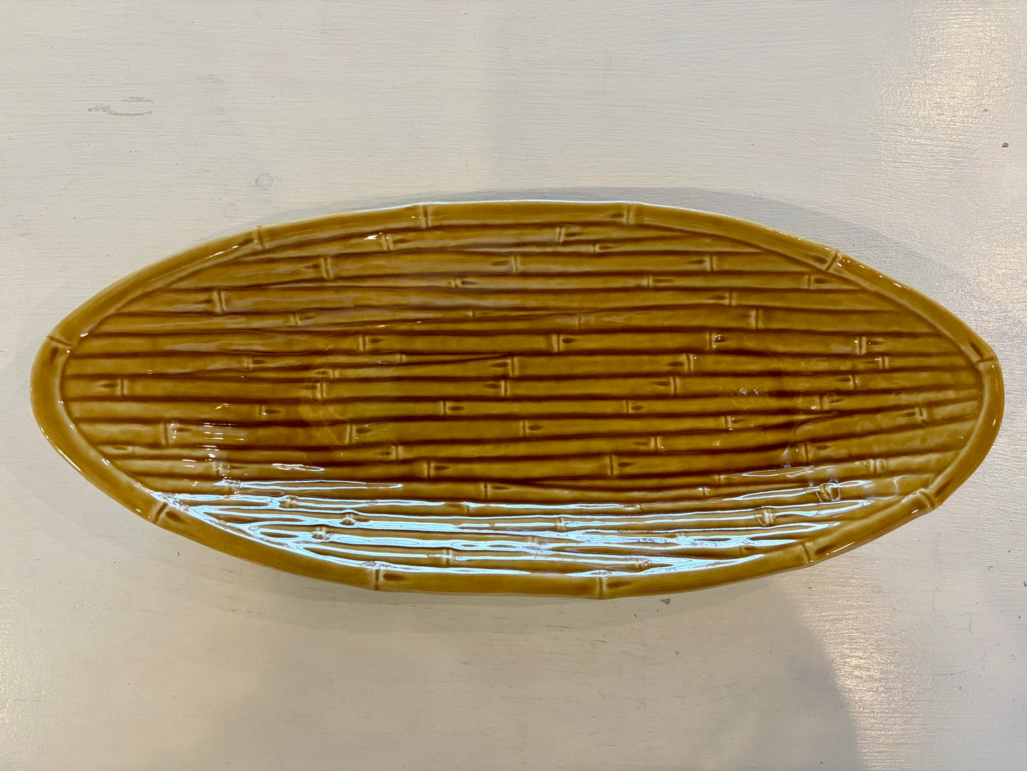Bamboo Ceramic Serving Dish