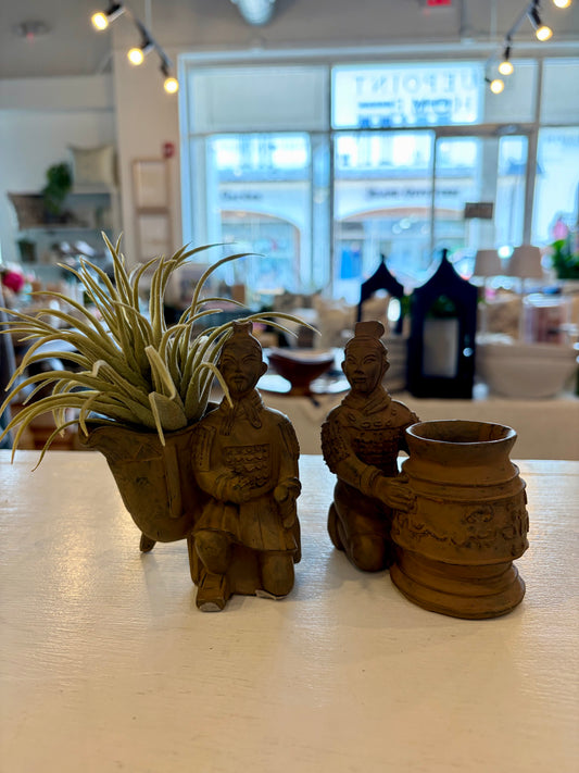 Asian Military Figure Pot