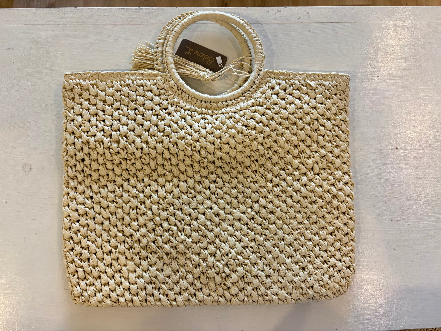 Round Handle Straw Bag