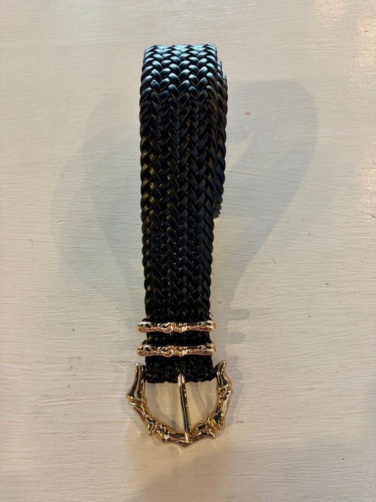 Gold Buckle Woven Belt