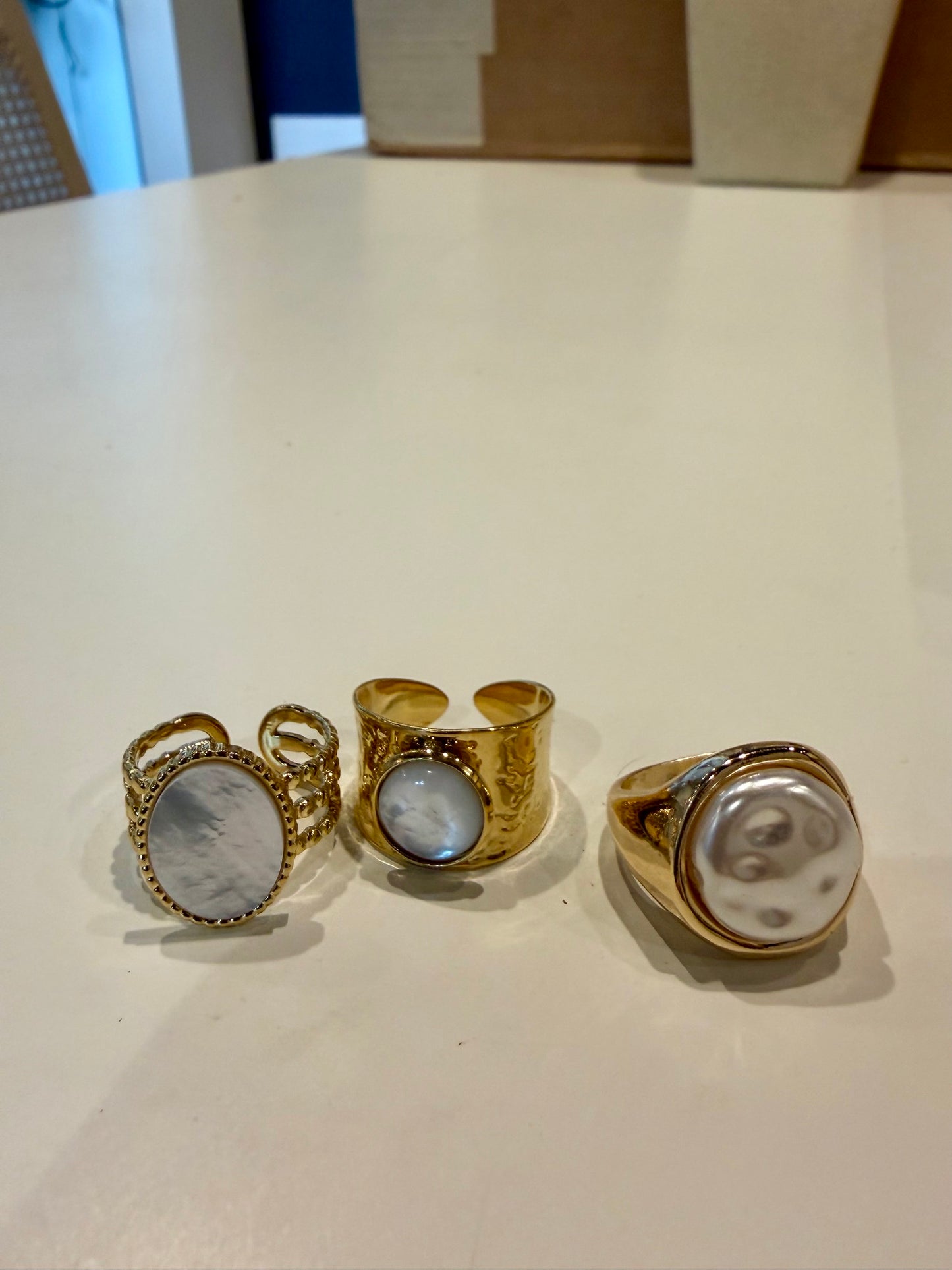 Gold Pearl Rings