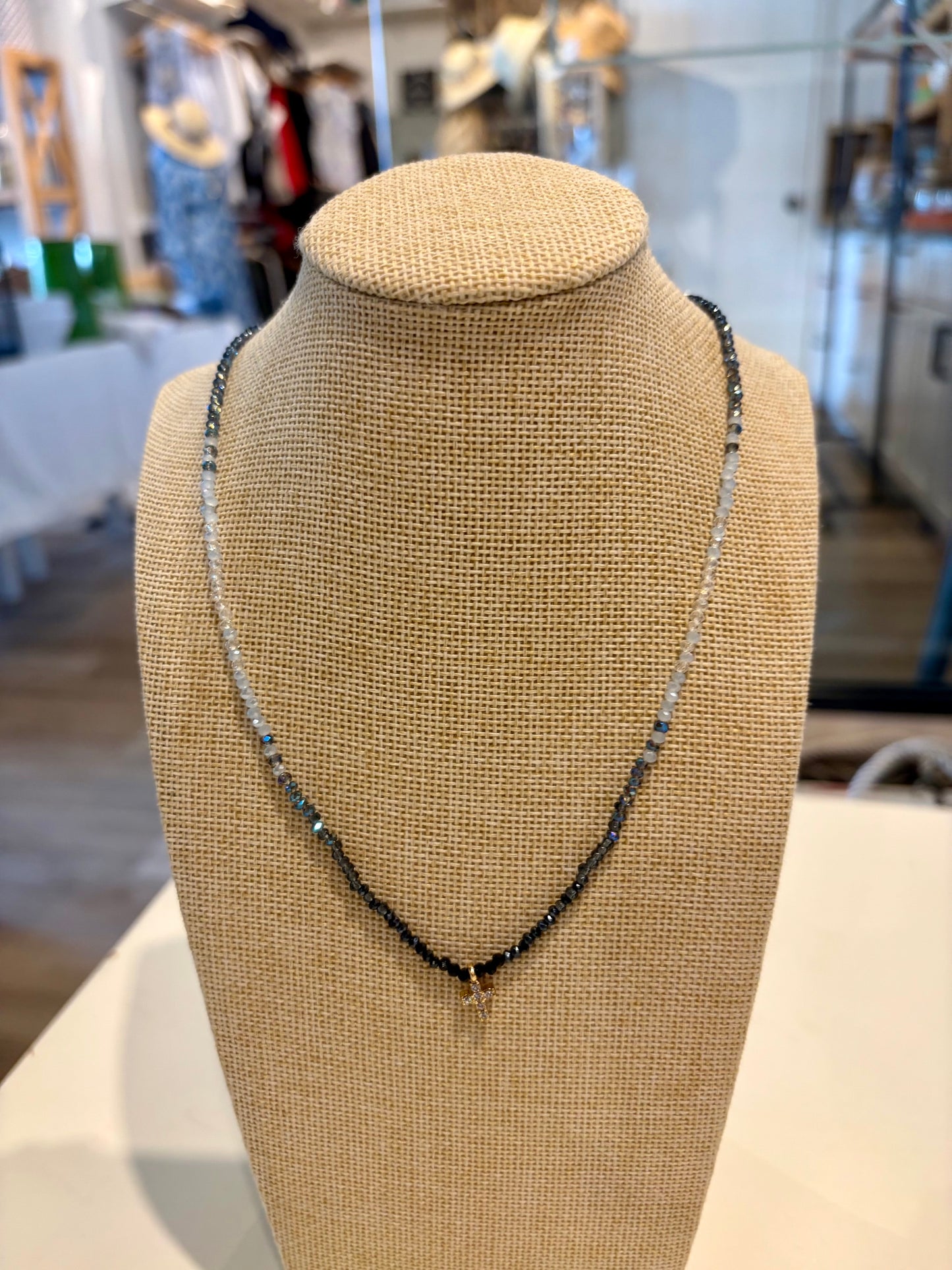 Small Cross Beaded Choker