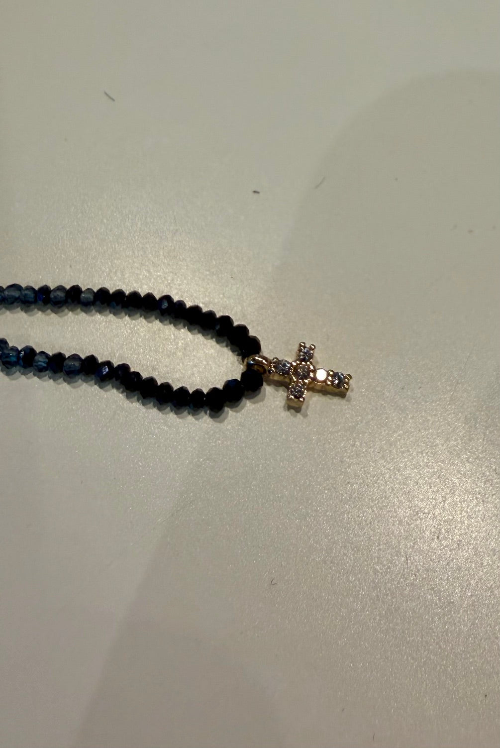 Small Cross Beaded Choker