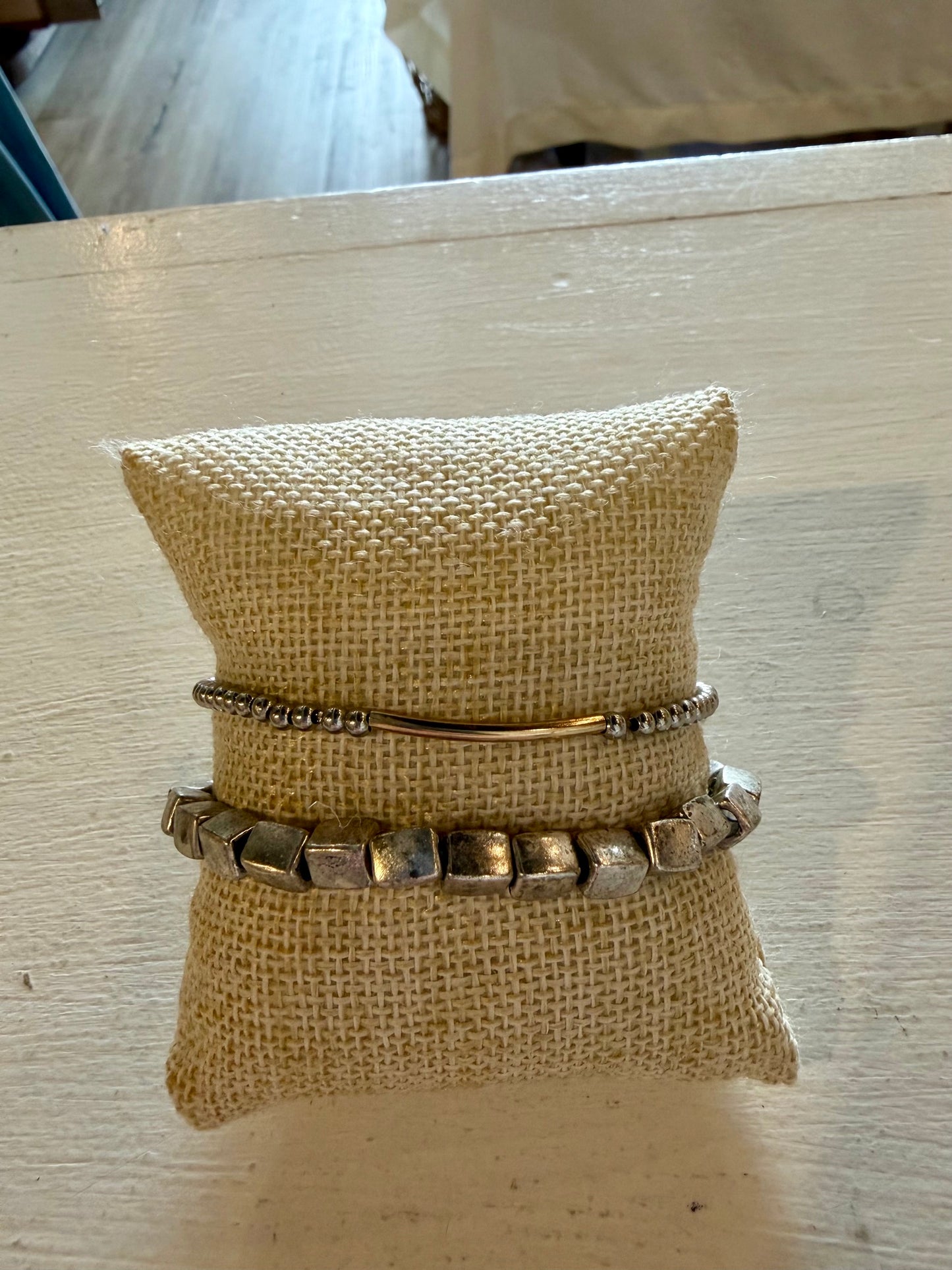 Silver Beaded Bracelets