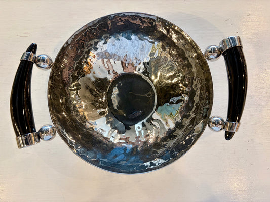 Reflective Silver Handled Bowl