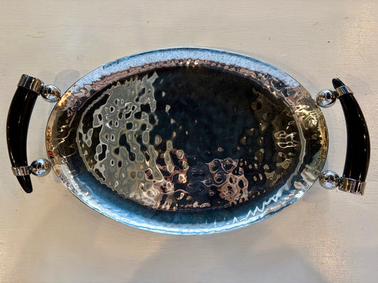 Reflective Silver Handled Tray
