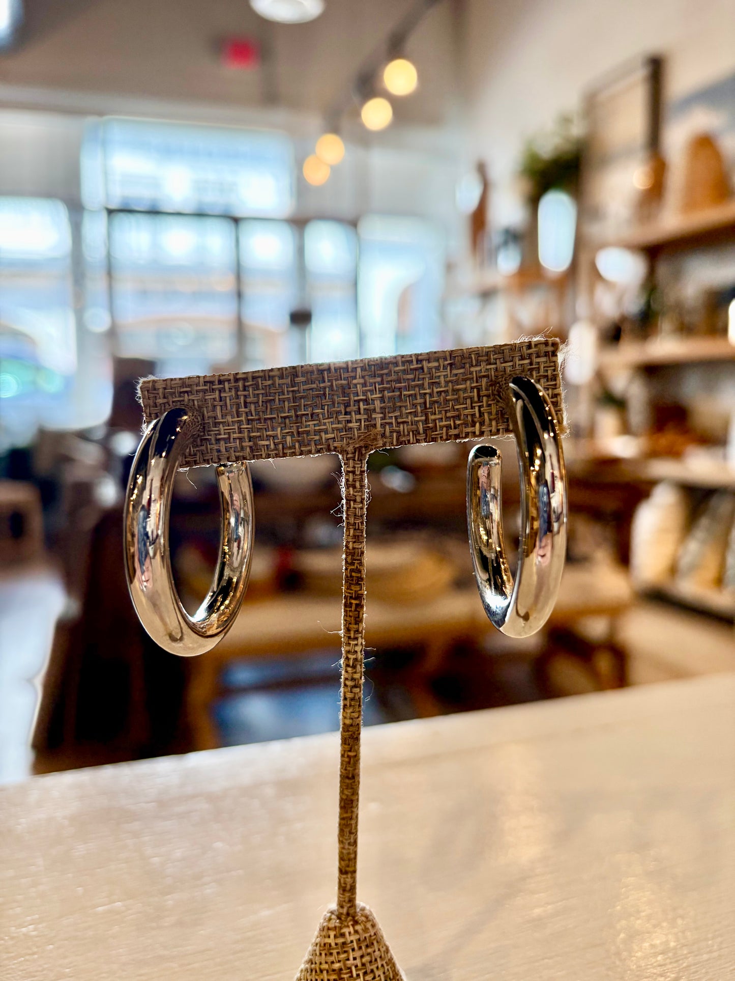 Large Silver Hoop Earrings