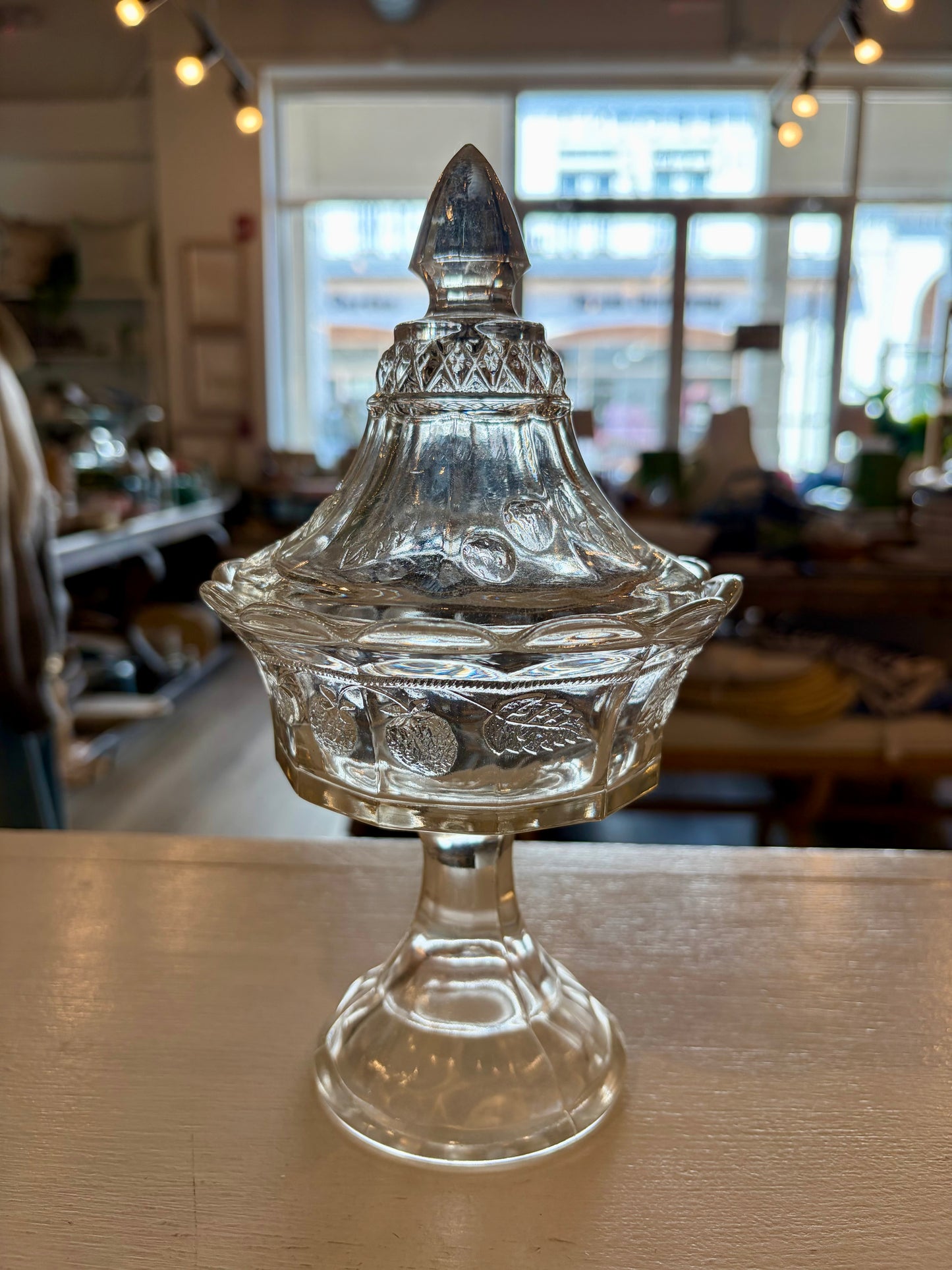 Vintage Glass Bowl with Cover